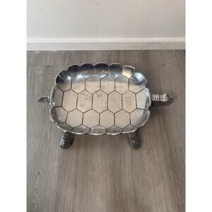 Zgallerie Ocean Sea Turtle Aluminum Silver Tray Candy Dish